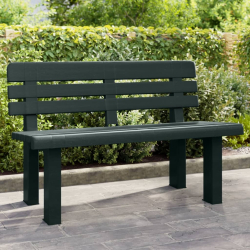 Ławka ogrodowa, zielona, 110x52x71 cm, polipropylen