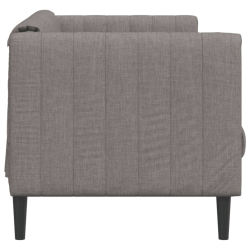 Sofa 2-osobowa, kolor taupe, tapicerowana tkaniną