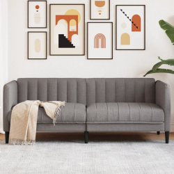 Sofa 2-osobowa, kolor taupe, tapicerowana tkaniną