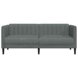 Sofa 2-osobowa, ciemnoszara, tapicerowana tkaniną