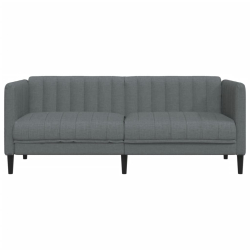 Sofa 2-osobowa, ciemnoszara, tapicerowana tkaniną