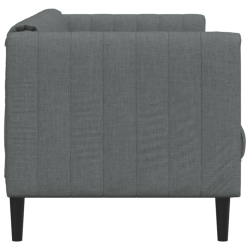 Sofa 2-osobowa, ciemnoszara, tapicerowana tkaniną