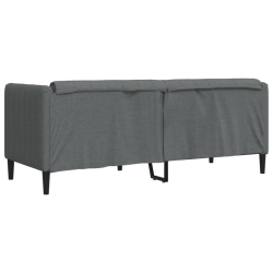 Sofa 2-osobowa, ciemnoszara, tapicerowana tkaniną