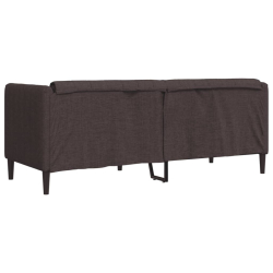 Sofa 2-osobowa, ciemnobrązowa, tapicerowana tkaniną