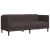 Sofa 2-osobowa, ciemnobrązowa, tapicerowana tkaniną