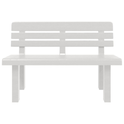 Ławka ogrodowa, biała, 110x52x71 cm, polipropylen