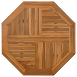 Blat do stolika, 60x60x2,5 cm, ośmiokątny, lite drewno tekowe