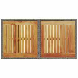 Stół ogrodowy, szary 100x55x73 cm, polirattan i drewno akacjowe