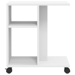 Stolik boczny na kółkach, biały, 50x30x55 cm