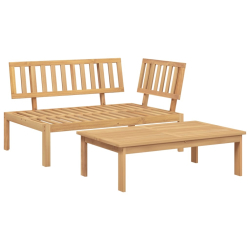 Sofa ogrodowa i stolik z deseczek, lite drewno akacjowe