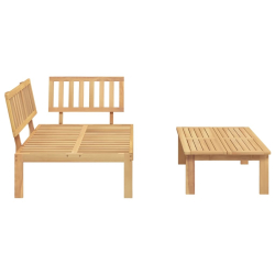 Sofa ogrodowa i stolik z deseczek, lite drewno akacjowe