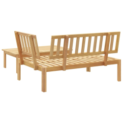 Sofa ogrodowa i stolik z deseczek, lite drewno akacjowe
