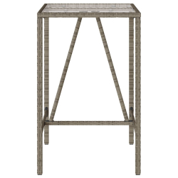 Ogrodowy stolik barowy, szary, 70x70x110 cm, polirattan