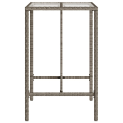 Ogrodowy stolik barowy, szary, 70x70x110 cm, polirattan