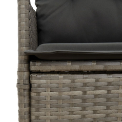 Rozkładana sofa ogrodowa dla 2 os., ze stolikiem, szara