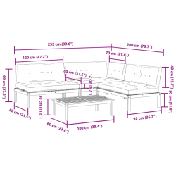 4-cz. zestaw wypoczynkowy do ogrodu, z poduszkami, akacjowy