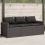 Sofa ogrodowa z poduszkami, 3-osobowa, czarna, polirattan