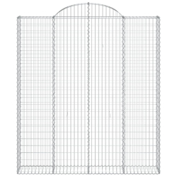 Kosze gabionowe, 8 szt, 200x30x220/240 cm, galwanizowane żelazo