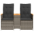 Rozkładana sofa ogrodowa ze stolikiem, 2-os., szara, rattan PE