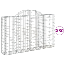 Kosze gabionowe, 30 szt, 200x30x120/140cm, galwanizowane żelazo