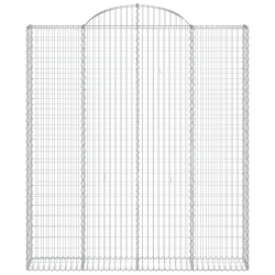 Kosze gabionowe, 11 szt, 200x30x220/240cm, galwanizowane żelazo