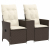 Rozkładana sofa ogrodowa ze stolikiem, 2-os., brąz, rattan PE