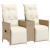 Rozkładana sofa ogrodowa ze stolikiem, 2-os., beż, rattan PE