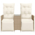 Rozkładana sofa ogrodowa ze stolikiem, 2-os., beż, rattan PE