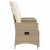 Rozkładana sofa ogrodowa ze stolikiem, 2-os., beż, rattan PE