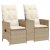 Rozkładana sofa ogrodowa ze stolikiem, 2-os., beż, rattan PE