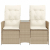 Rozkładana sofa ogrodowa ze stolikiem, 2-os., beż, rattan PE
