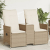 Rozkładana sofa ogrodowa ze stolikiem, 2-os., beż, rattan PE