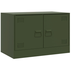 Szafki pod telewizor, 2 szt., oliwkowe, 67x39x44 cm, stalowe