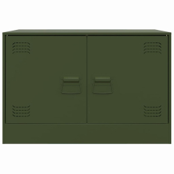 Szafki pod telewizor, 2 szt., oliwkowe, 67x39x44 cm, stalowe