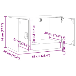 Szafka pod telewizor, antracytowa, 67x39x44 cm, stalowa