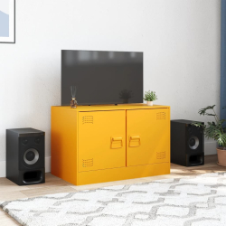Szafka pod telewizor, musztardowa, 67x39x44 cm, stalowa