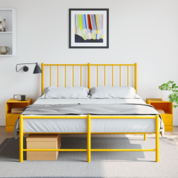 Szafki nocne, 2 szt., musztardowe, 34,5x39x44 cm, stal