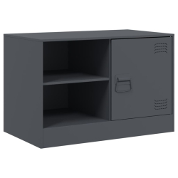 Szafki pod telewizor, 2 szt., antracytowe, 67x39x44 cm, stalowe