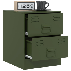 Szafki nocne, 2 szt., zielone, 34,5x39x44 cm, stal