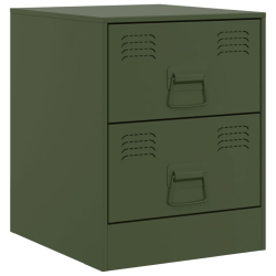 Szafki nocne, 2 szt., zielone, 34,5x39x44 cm, stal