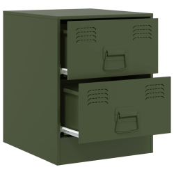 Szafki nocne, 2 szt., zielone, 34,5x39x44 cm, stal