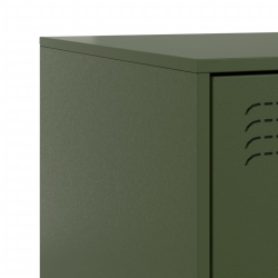 Szafki nocne, 2 szt., zielone, 34,5x39x44 cm, stal