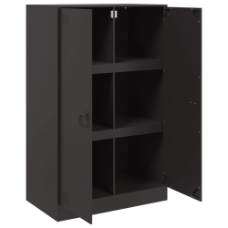 Szafka boczna, czarna, 67x39x107 cm, stal