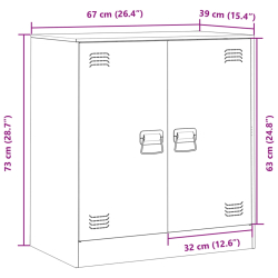 Szafka boczna, antracytowa, 67x39x73 cm, stal