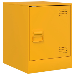 Szafki nocne, 2 szt., musztardowe, 34,5x39x44 cm, stal