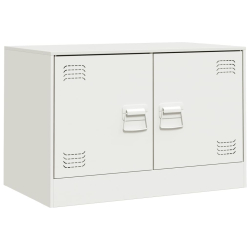 Szafki pod telewizor, 2 szt., białe, 67x39x44 cm, stalowe