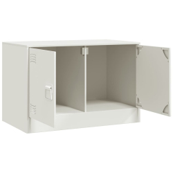Szafki pod telewizor, 2 szt., białe, 67x39x44 cm, stalowe