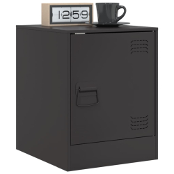 Szafki nocne, 2 szt., czarne, 34,5x39x44 cm, stal