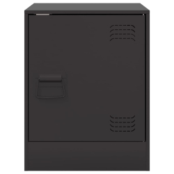 Szafki nocne, 2 szt., czarne, 34,5x39x44 cm, stal