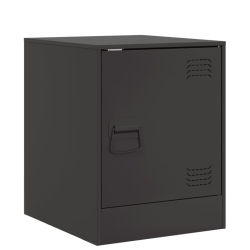 Szafki nocne, 2 szt., czarne, 34,5x39x44 cm, stal